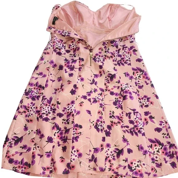 Vintage Express Silk Strapless Babydoll Mini Sweetheart‎ Cocktail Dress Sz 10 - Picture 4 of 9